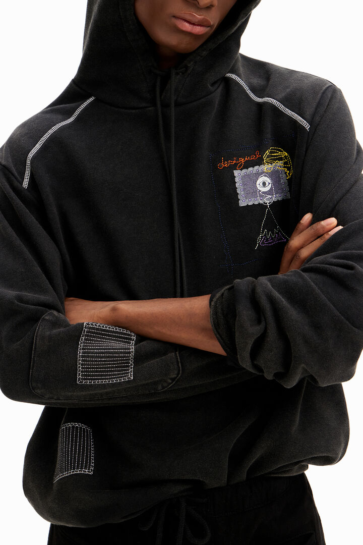 Patchwork message hoodie | Desigual
