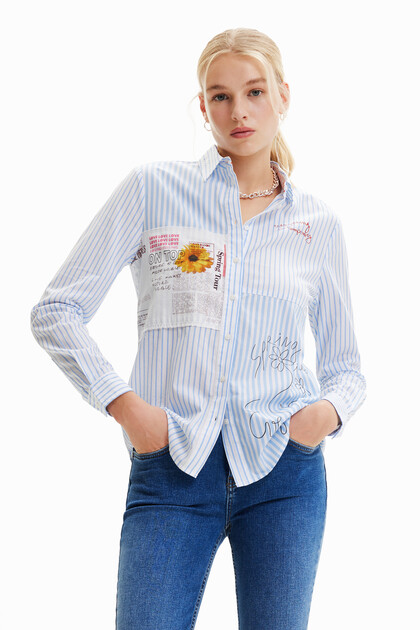Chemise rayures patchwork