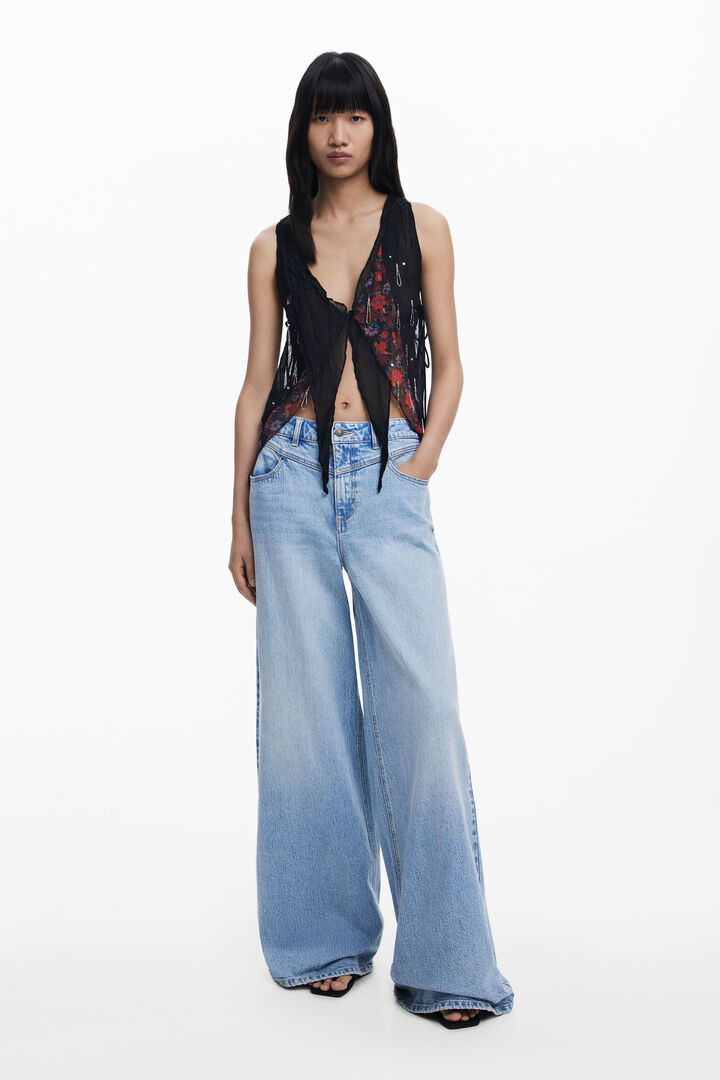 Asymmetric chiffon blouse