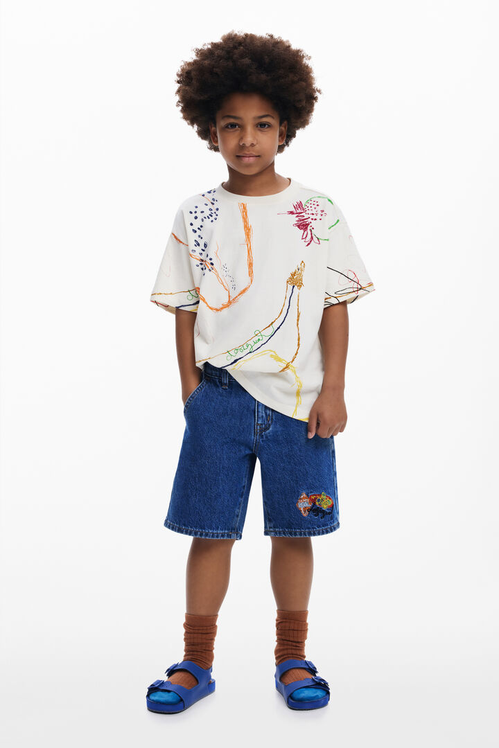 Short sleeve brushstroke T-shirt | Desigual