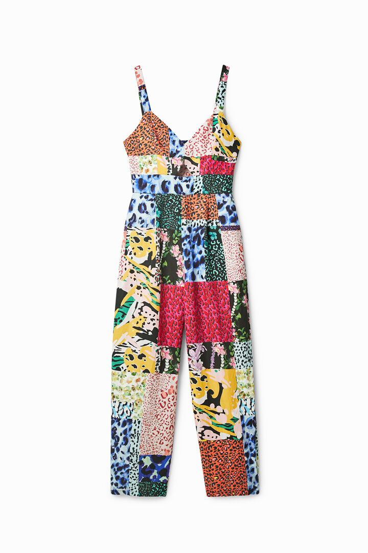 Printed patchwork jumpsuit