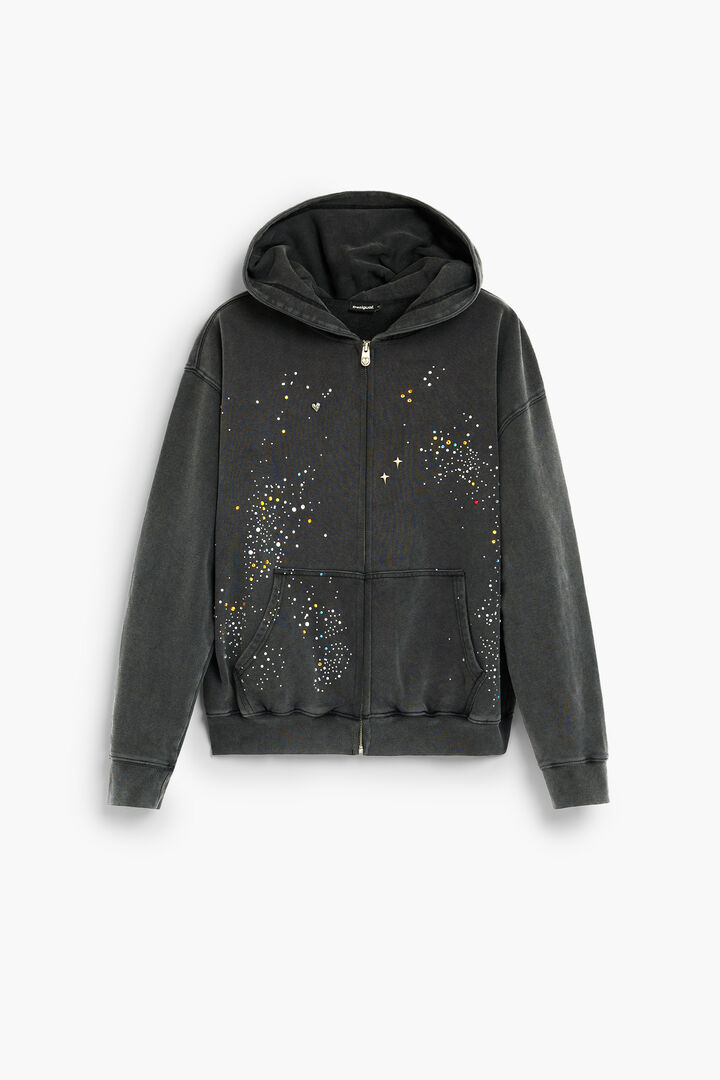 sweat-shirt &agrave; paillettes avec fermeture &eacute;clair