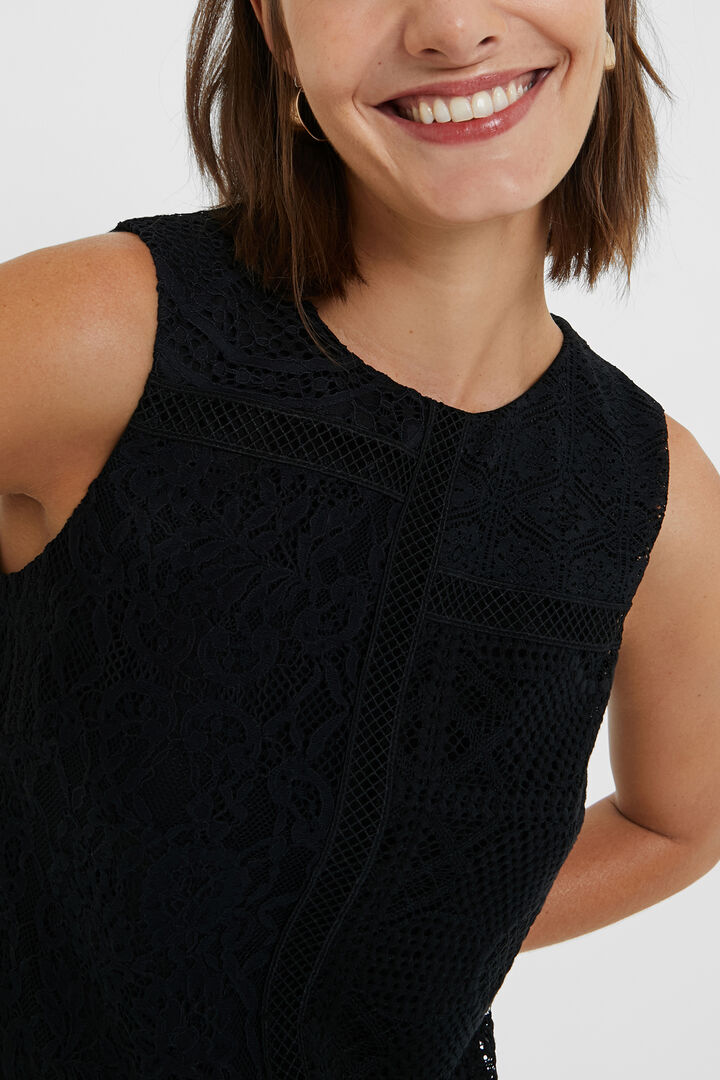 Vestido encaje sin mangas | Desigual