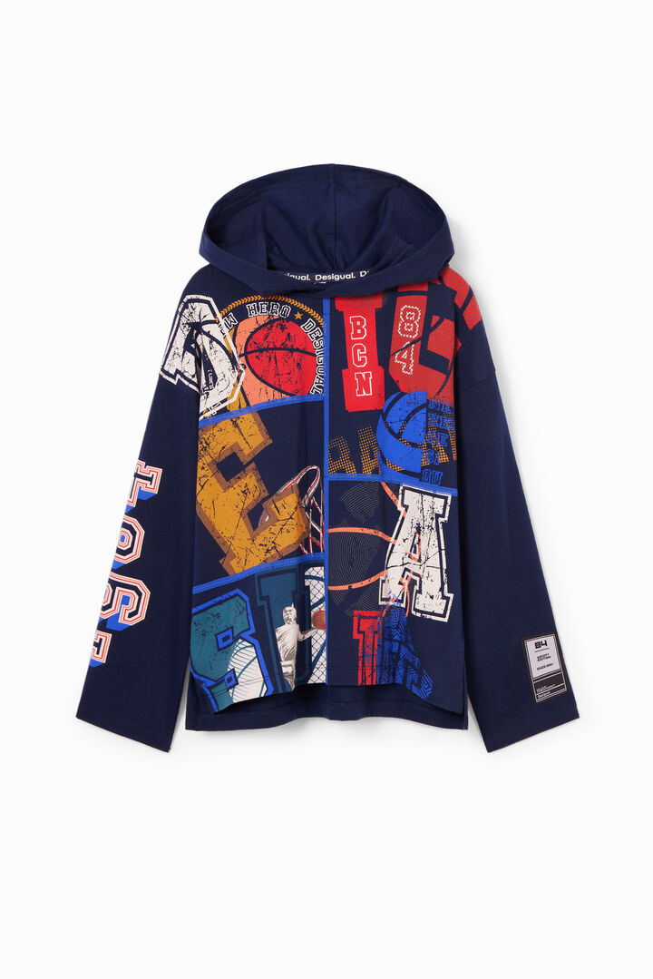 Basketball T-shirt with a hood | Desigual