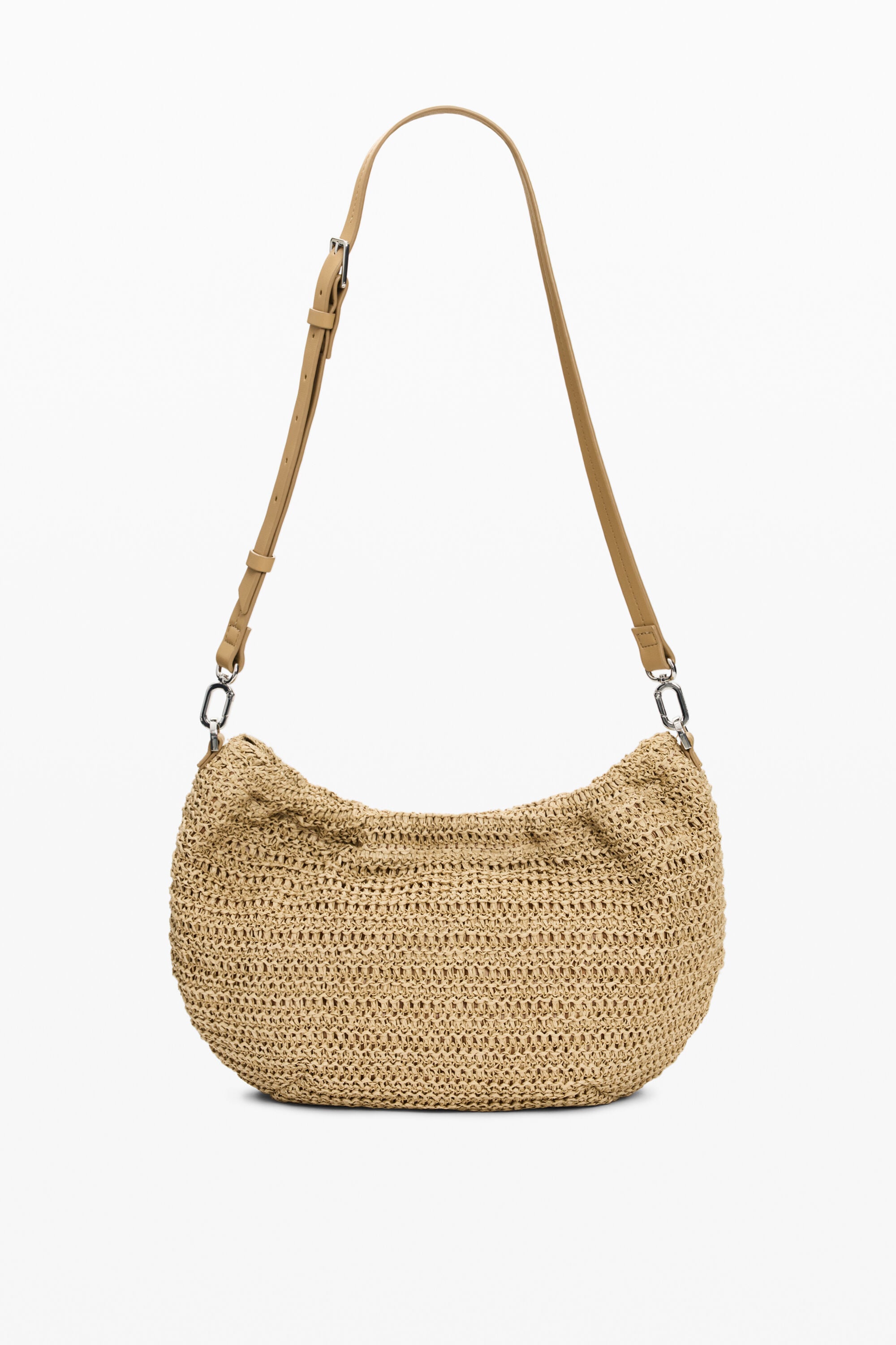 Medium oval raffia bag with charms brown women's accessories I