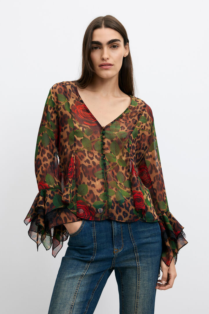 bluza w kwiaty z długim rękawem