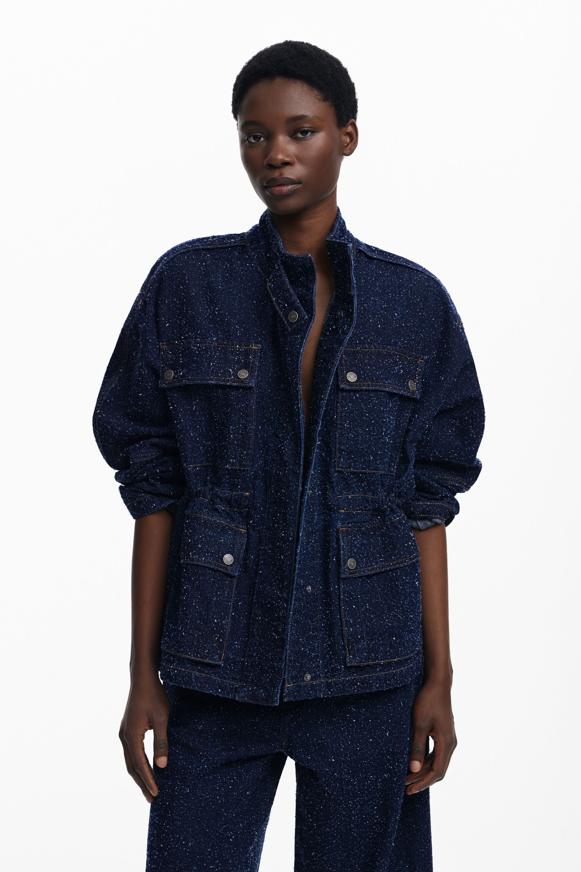Desigual Truckerjack met zakken - BLUE