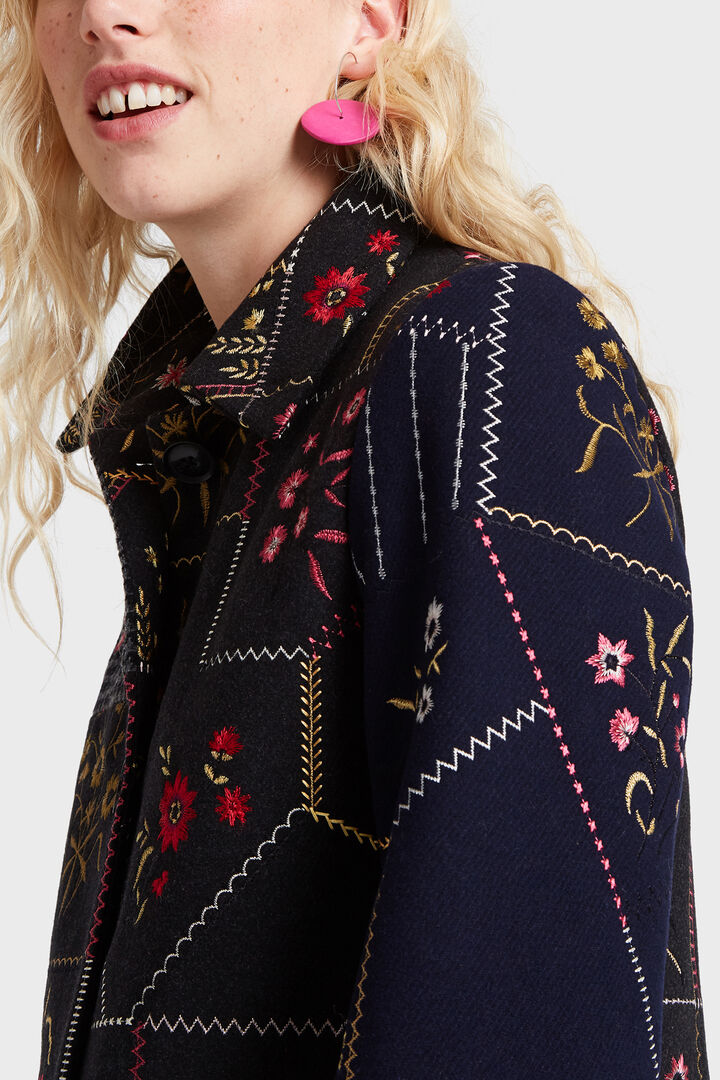 Floral patch coat | Desigual