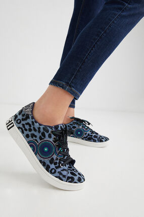 Sneakers Steet-Style Leopard und Glitzer