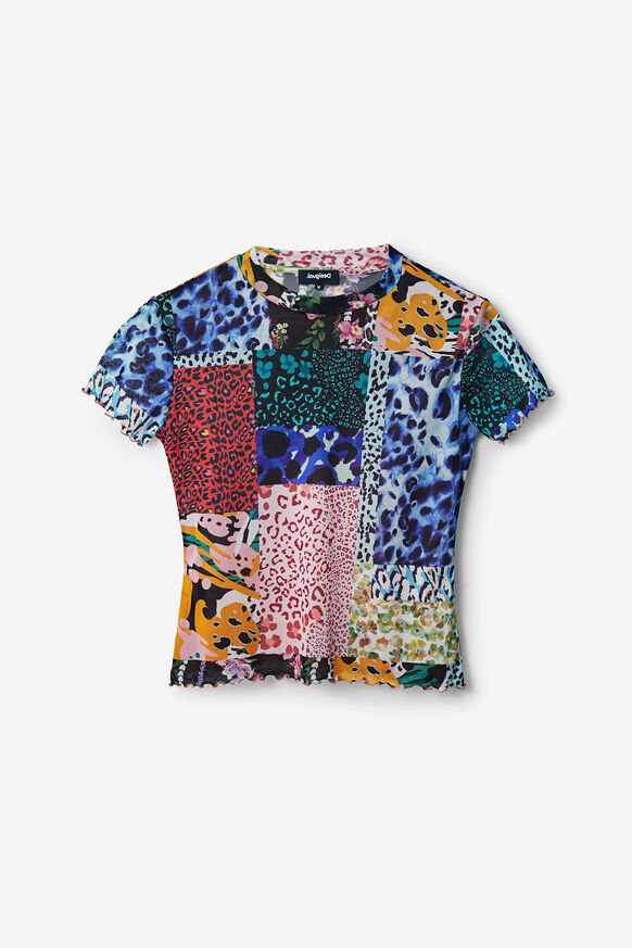 T-shirt ajusté en tulle patchwork | Desigual