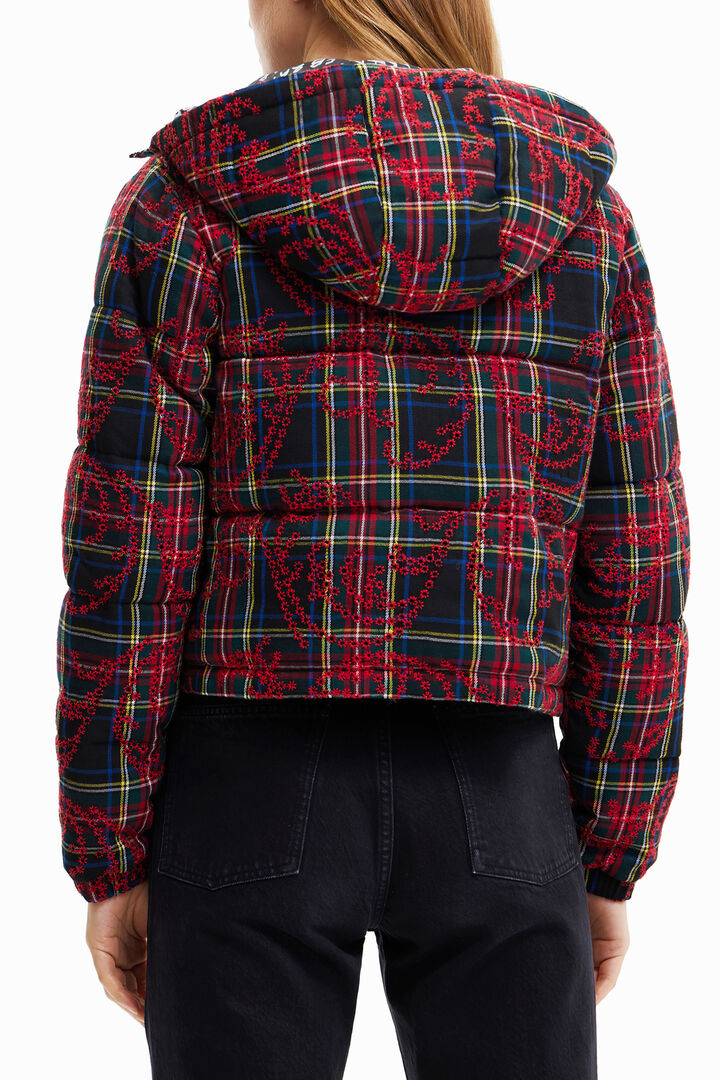 Short padded tartan jacket | Desigual