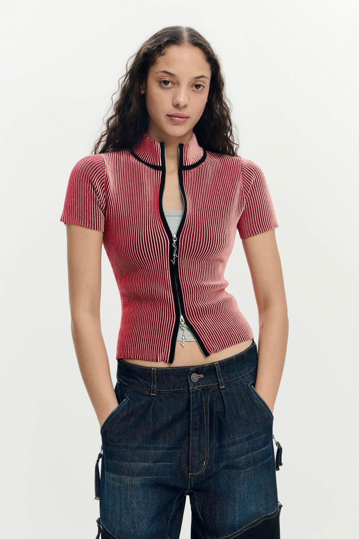 玉虫色のニットトップス バラ 女性用 I Desigual.com