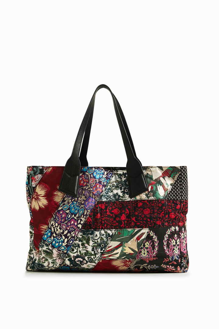 Shopping type bag floral jacquard | Desigual