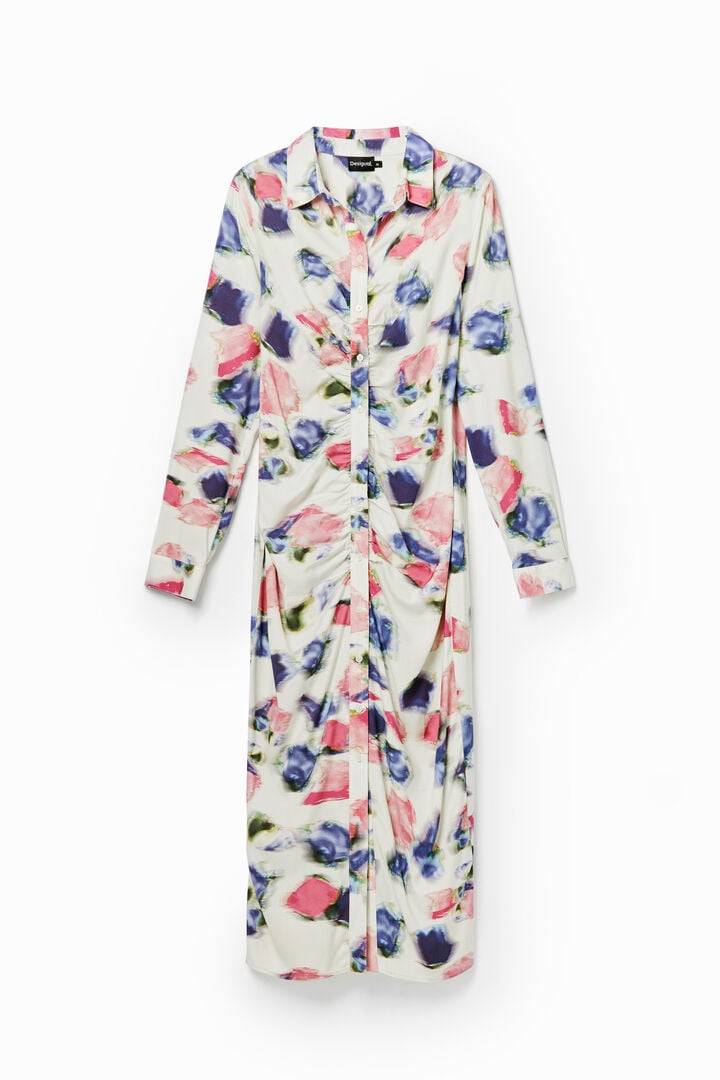 Vestit midi camiser frunzit | Desigual