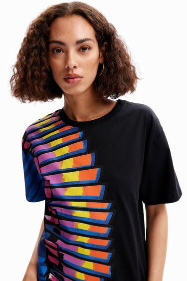 lejlighed skildpadde mode Women's Oversize beaded tropical T-shirt I Desigual.com