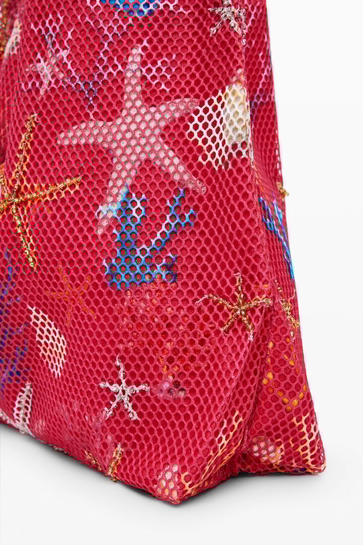 Medium star texture tote bag | Desigual