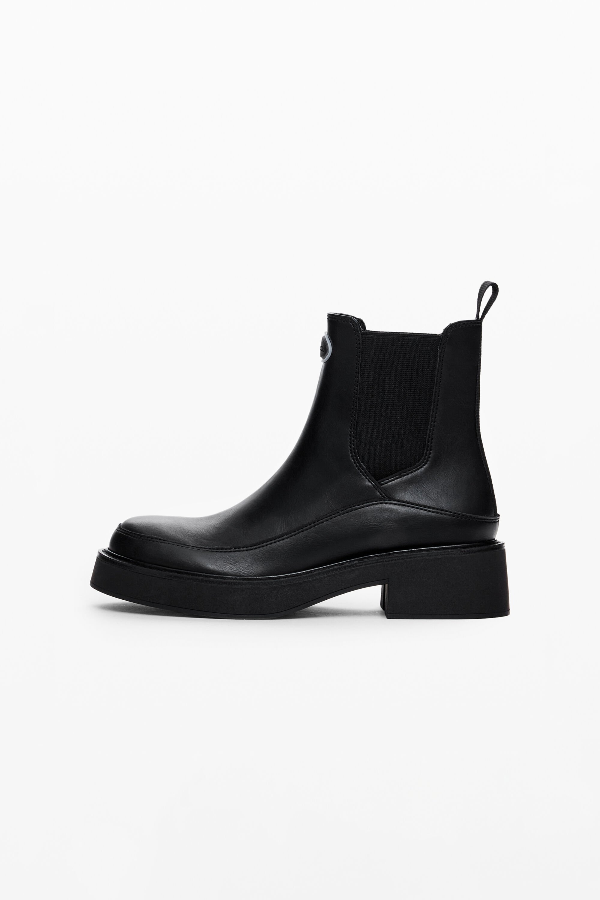 Faux leather ankle boot - BLACK - 39