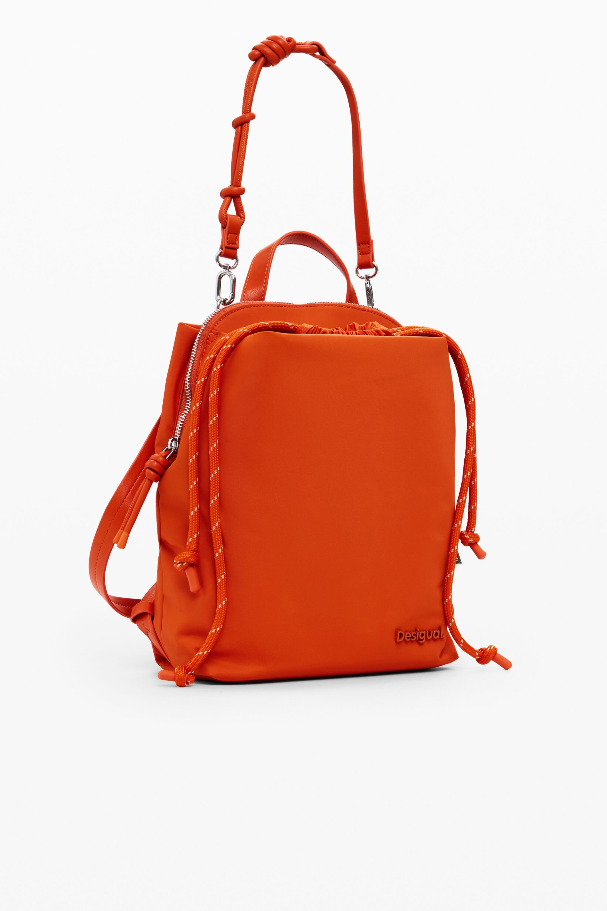 Desigual Medium Padded Sack Backpack In Orange