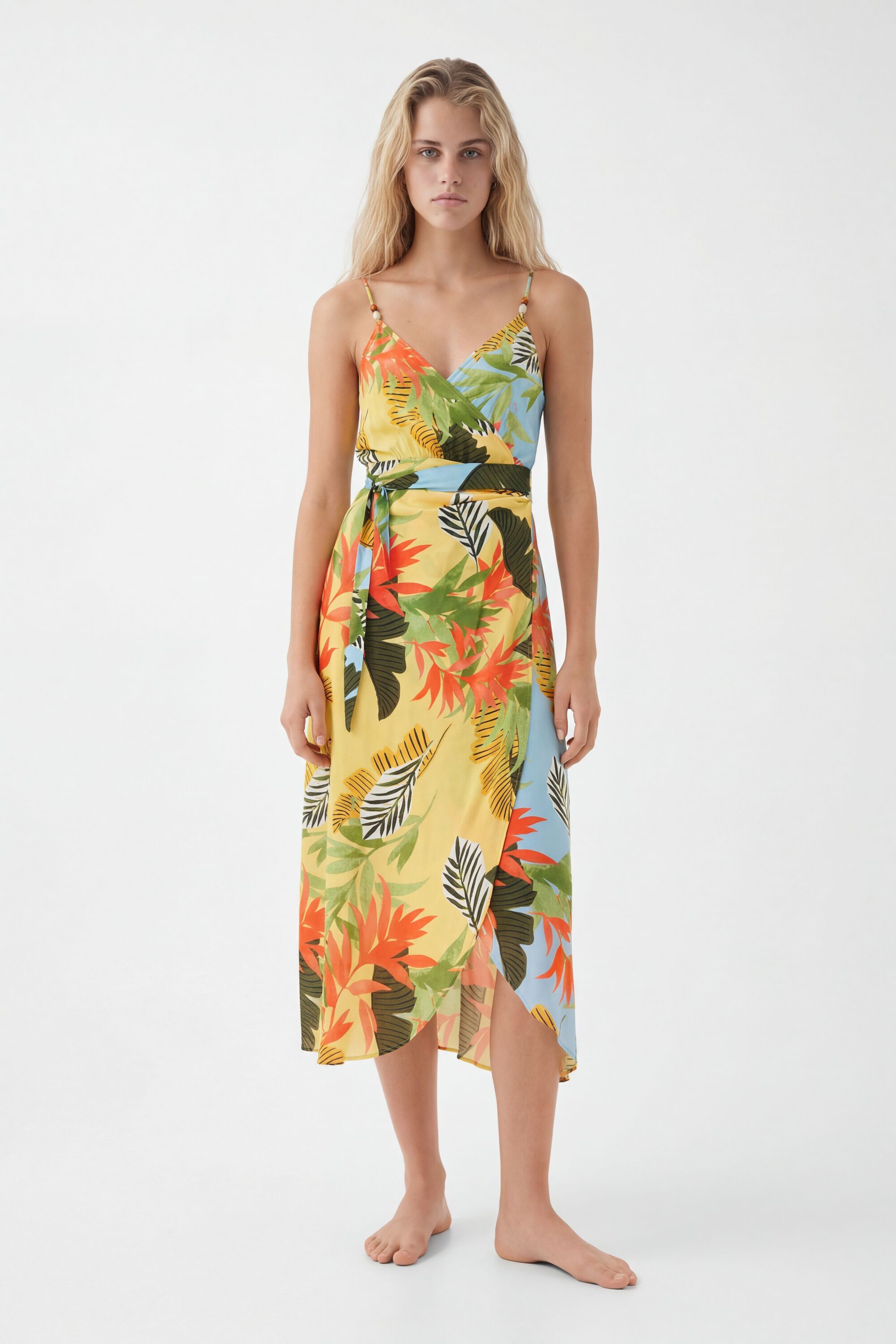 desigual midi dress Desigual, Ribbed floral midi dress, Women, Viscose, Black, XS