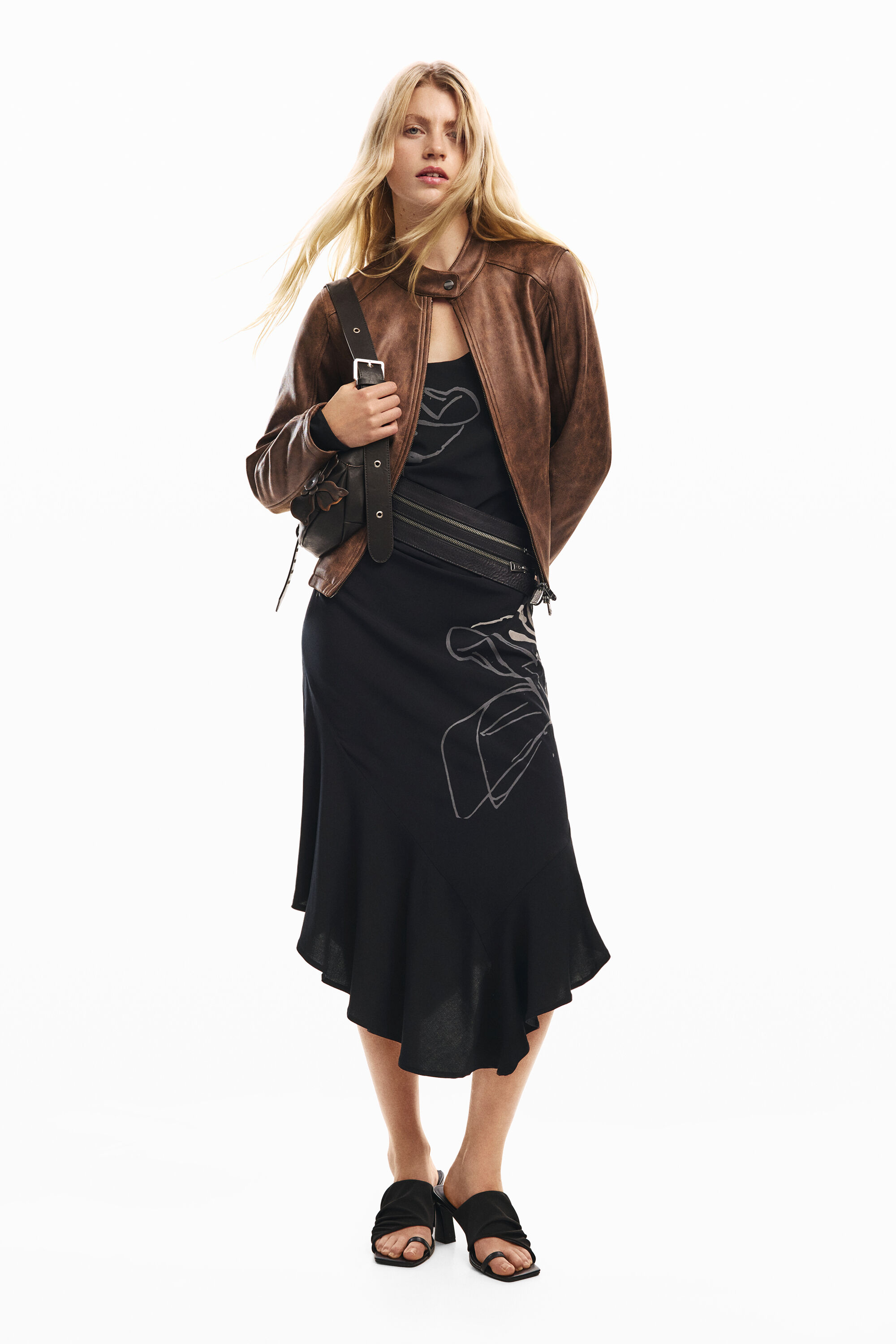 Midijurk met bloemenprint