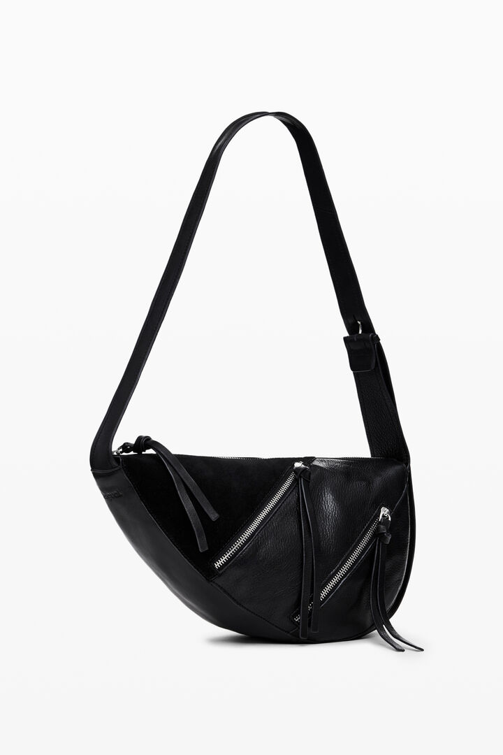 Midsize zips leather bag | Desigual