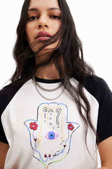 Arty hand and flower T-shirt | Desigual