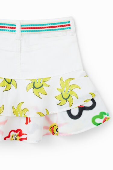 Sun ruffle denim mini skirt | Desigual