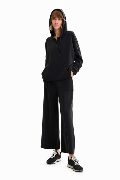 Soft-touch wide-leg trousers
