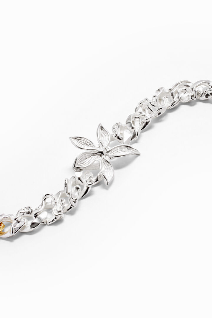 Zalio silver and gold-plated chain and flower bracelet | Desigual