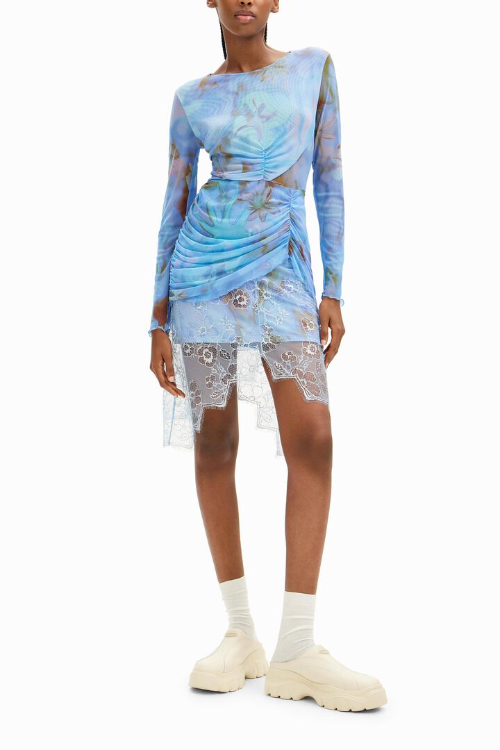Collina Strada long-sleeved short mesh dress | Desigual