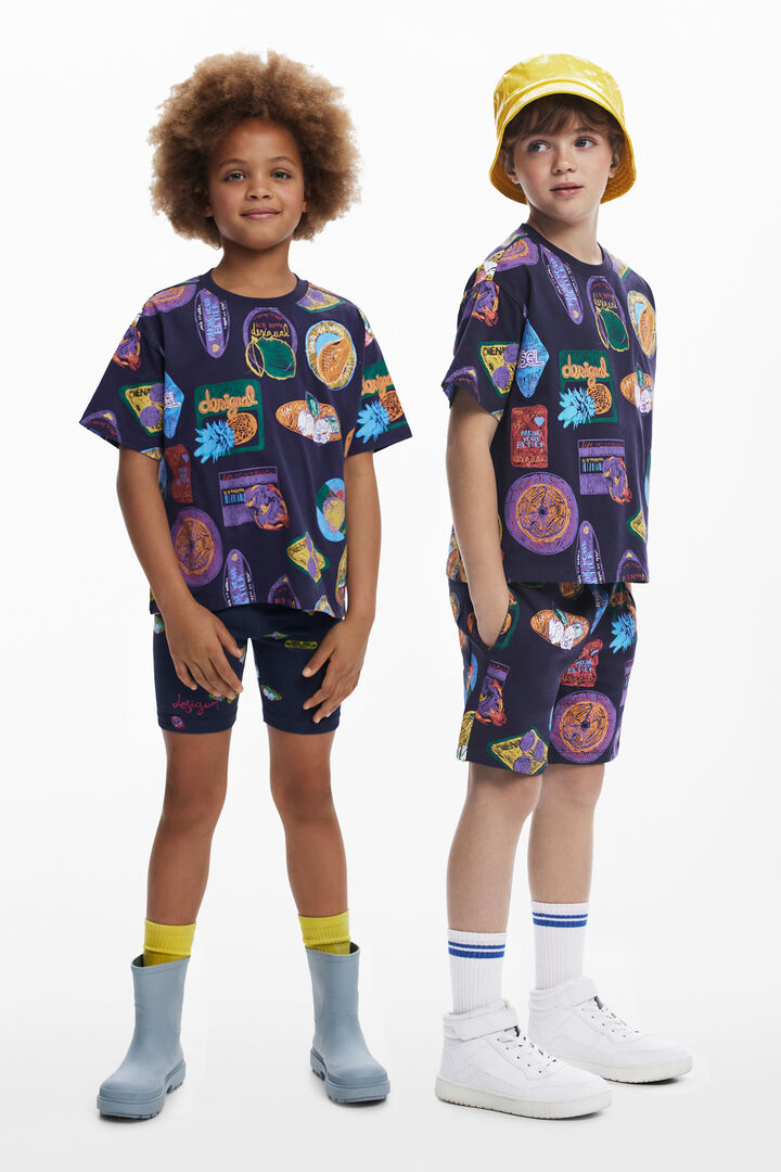 Short-sleeve stamp T-shirt