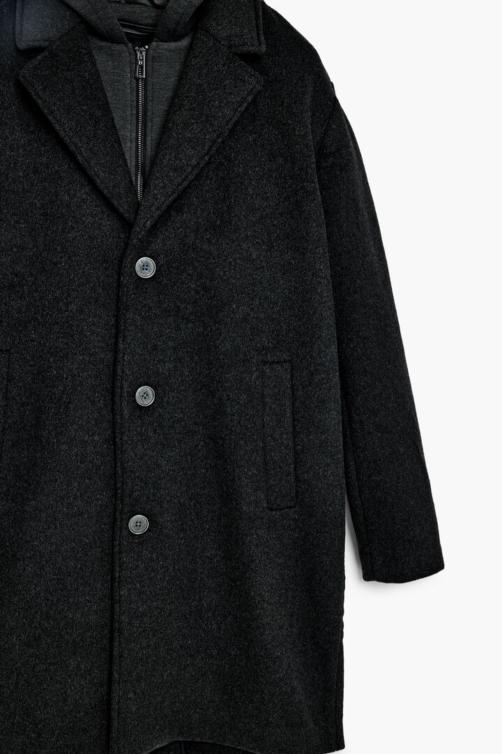 buttoned wool coat
