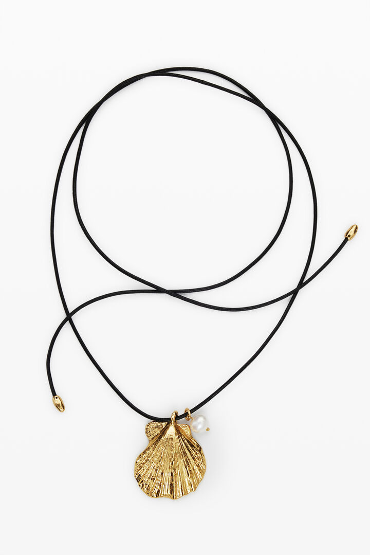Silver-plated shell pendant cord Zalio | Desigual