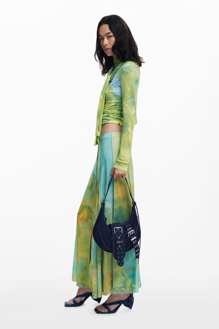 Medium denim bag with buckles | Desigual