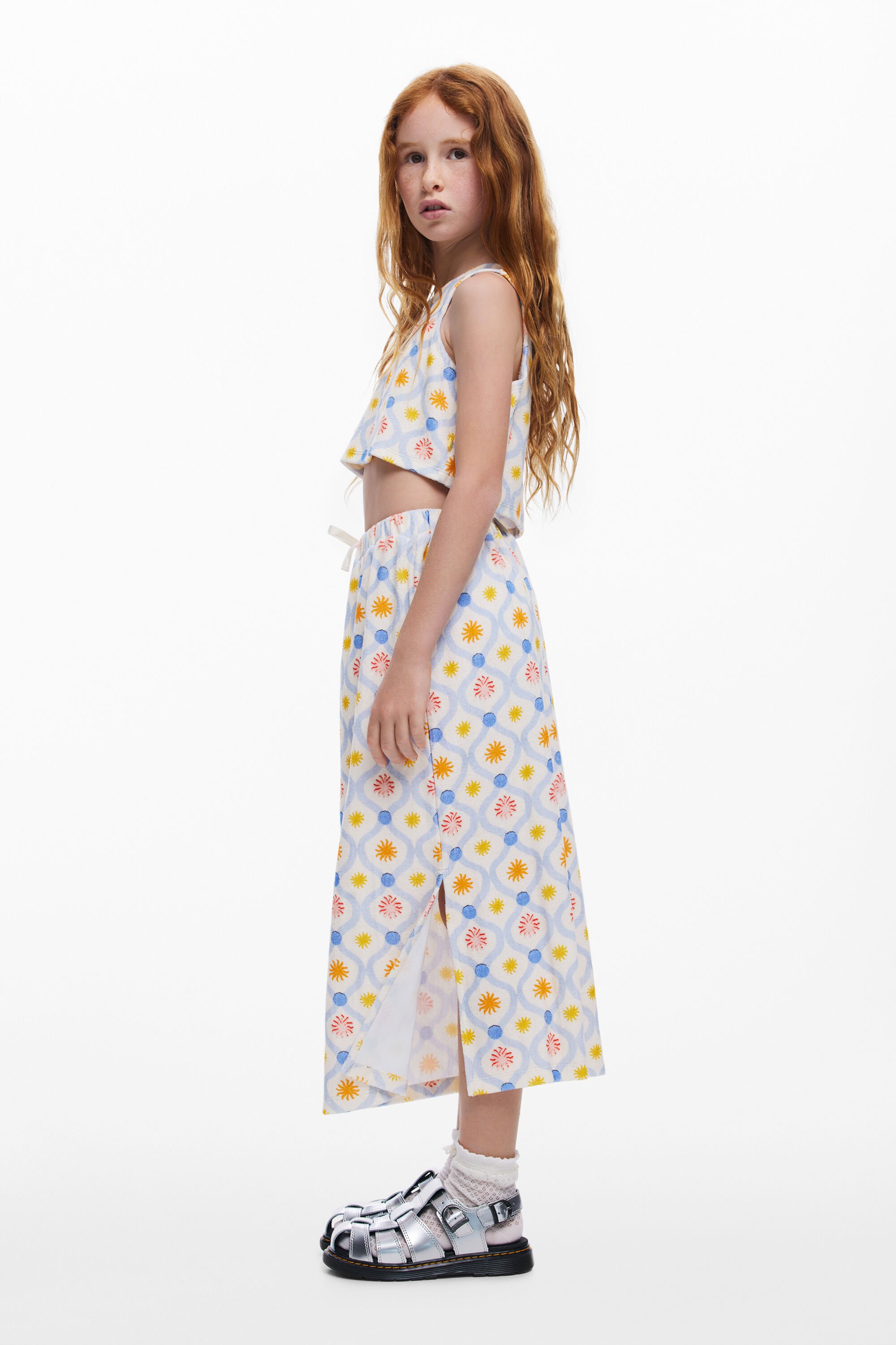 Desigual Midirok met bloemen - WHITE