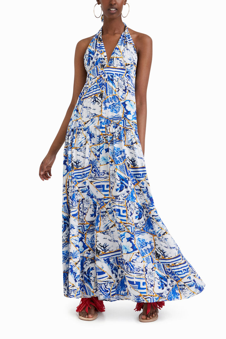 Stella Jean long halter dress | Desigual