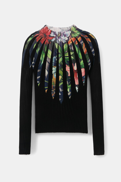 slim fit rib knit jumper