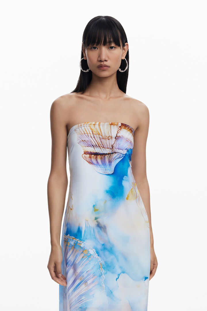 Bardot dress with shells | Desigual