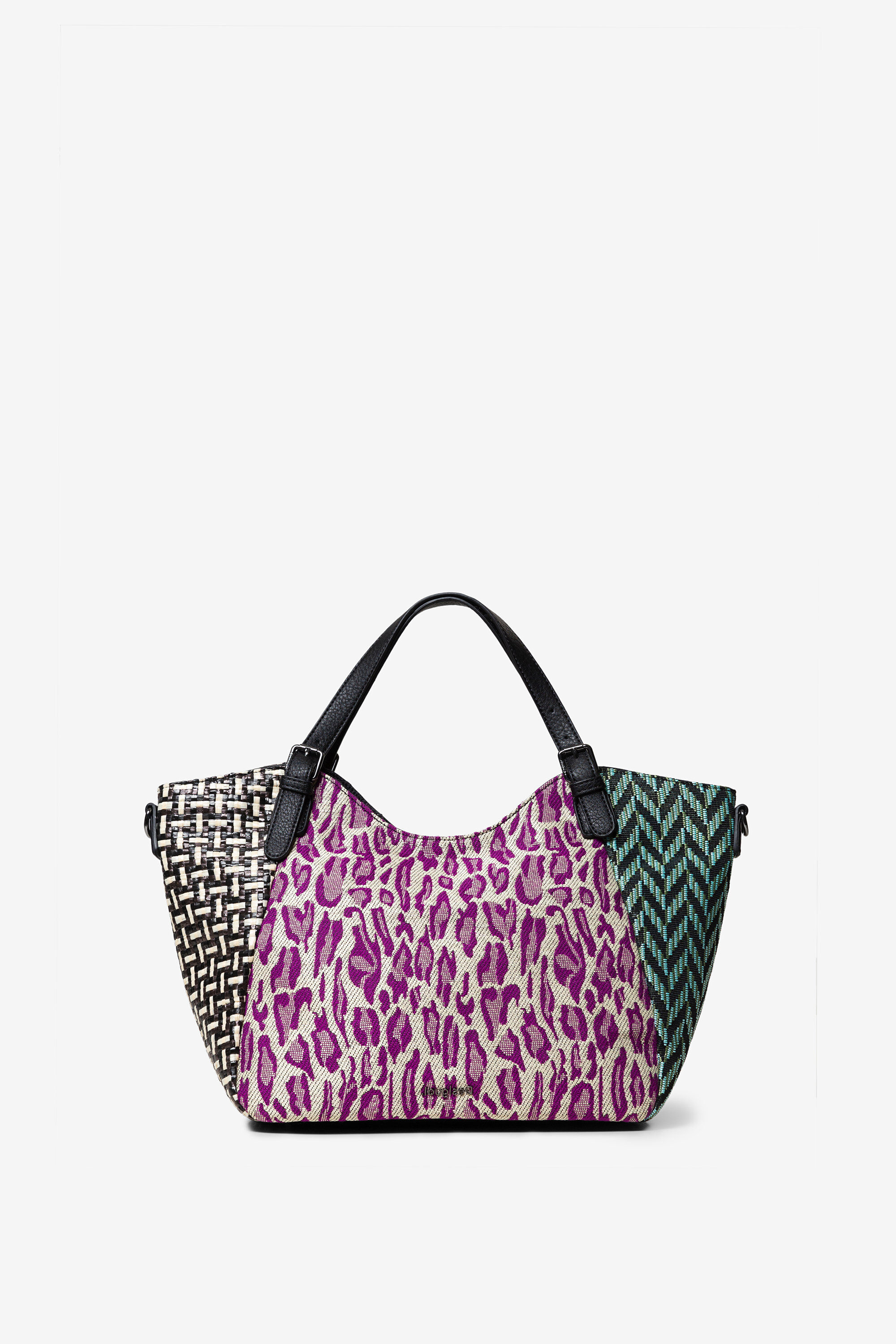 Grand sac patchwork de tissus et textures Desigual