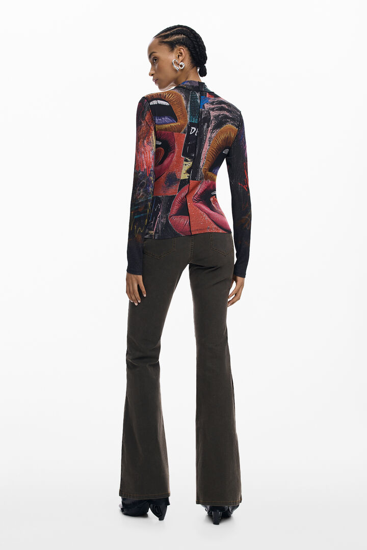 LANGERMIG T-SHIRT MET HOGE KRAAG | Desigual