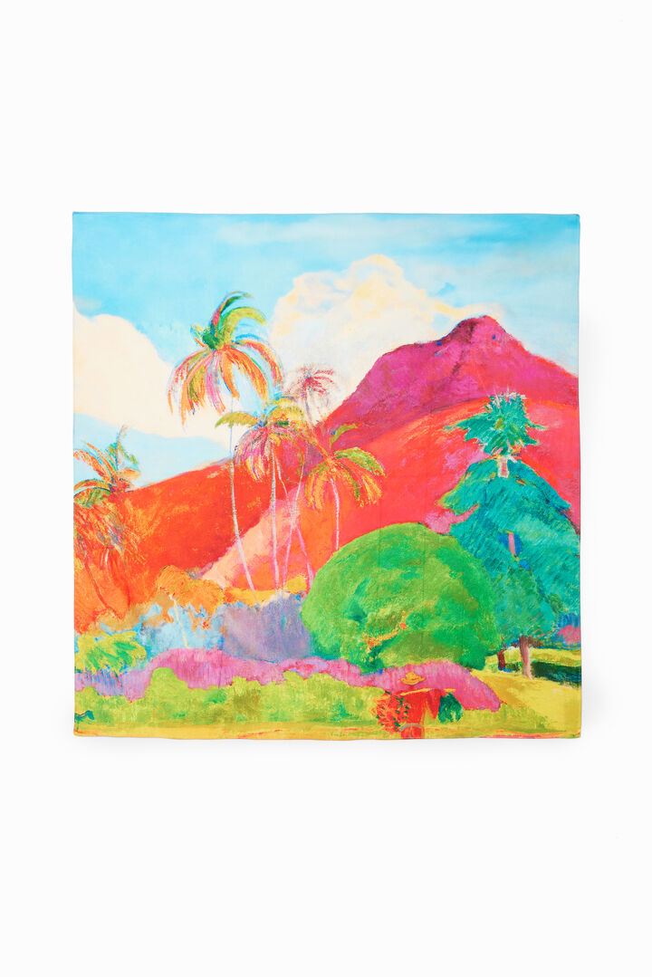 Foulard avec impression de paysage de Gauguin