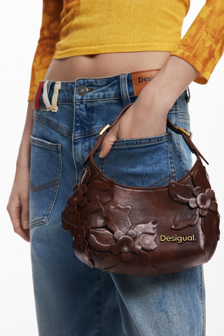 Glanzende mini bloemen tas | Desigual