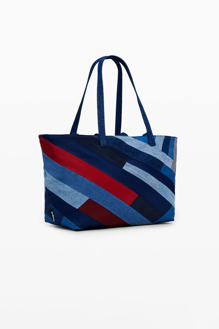 Denim bag with stripes | Desigual