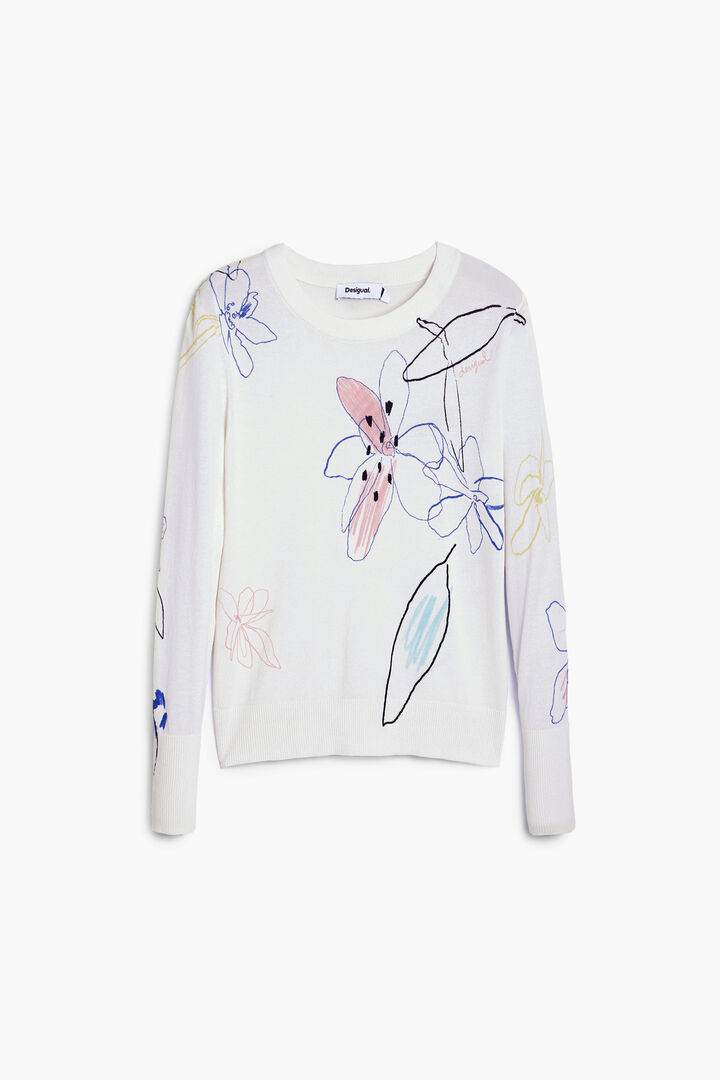 Jersey fino trazos flores | Desigual
