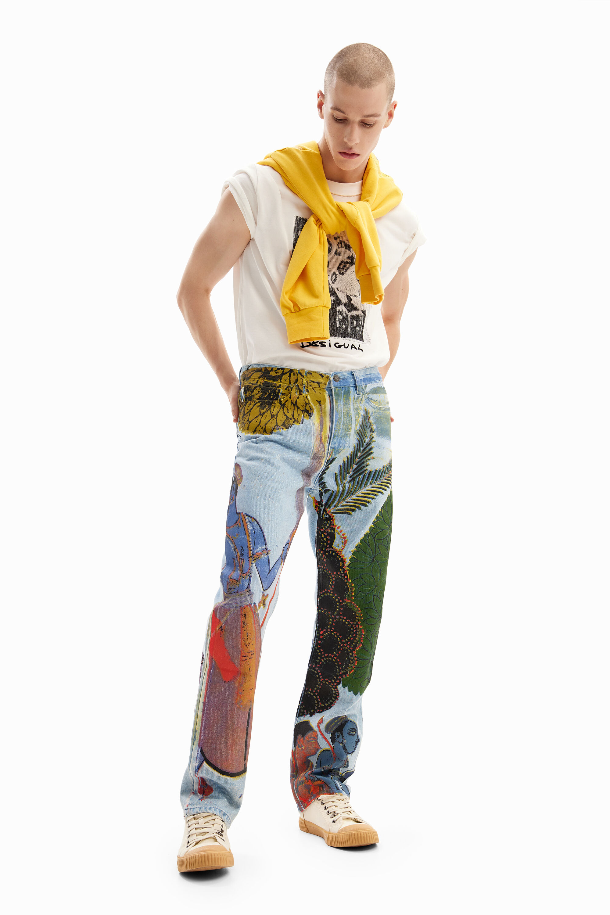 Vaqueros sales desigual hombre