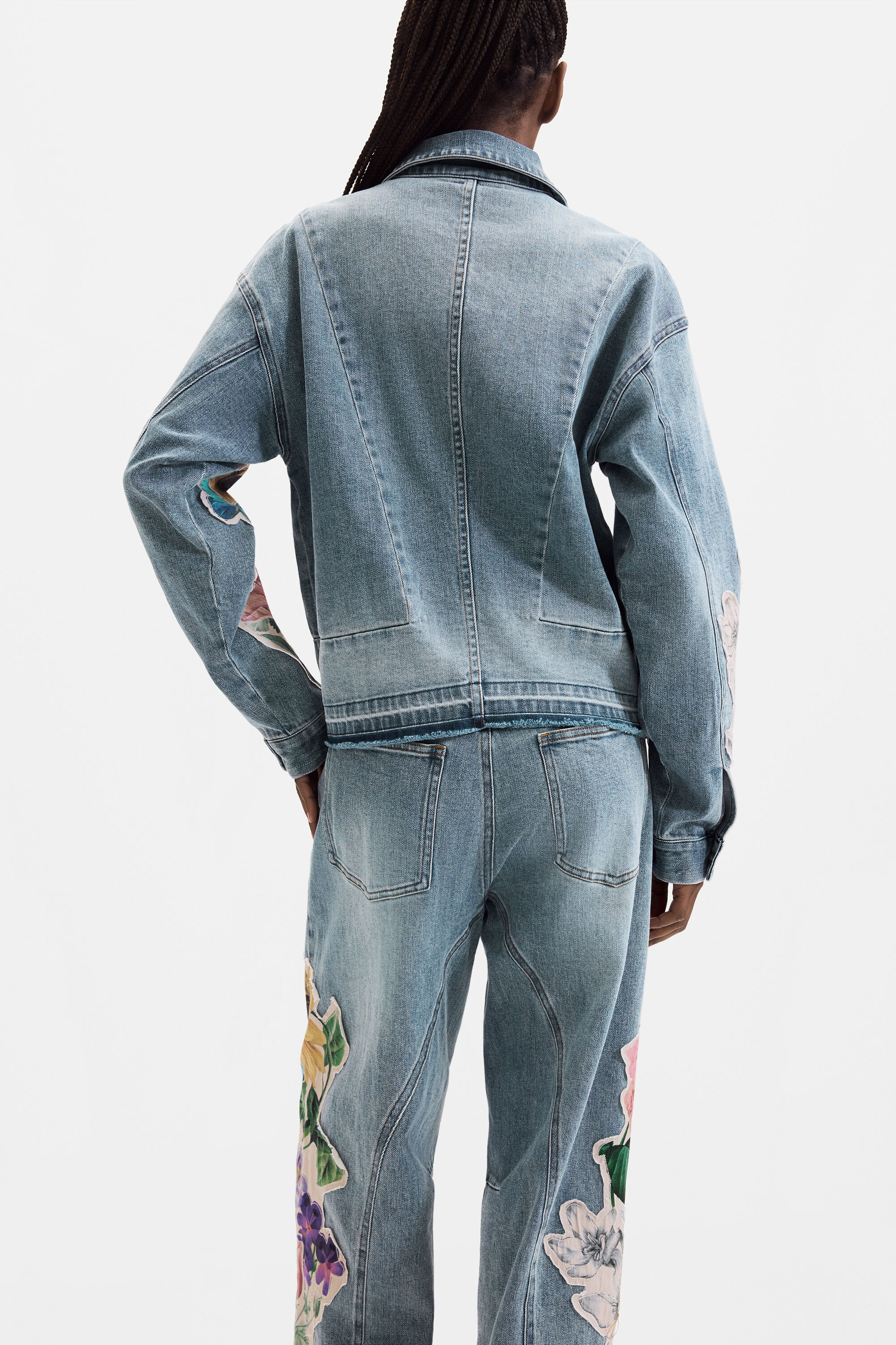 刺繍入りデニムジャケット 青 女性用 I Desigual.com