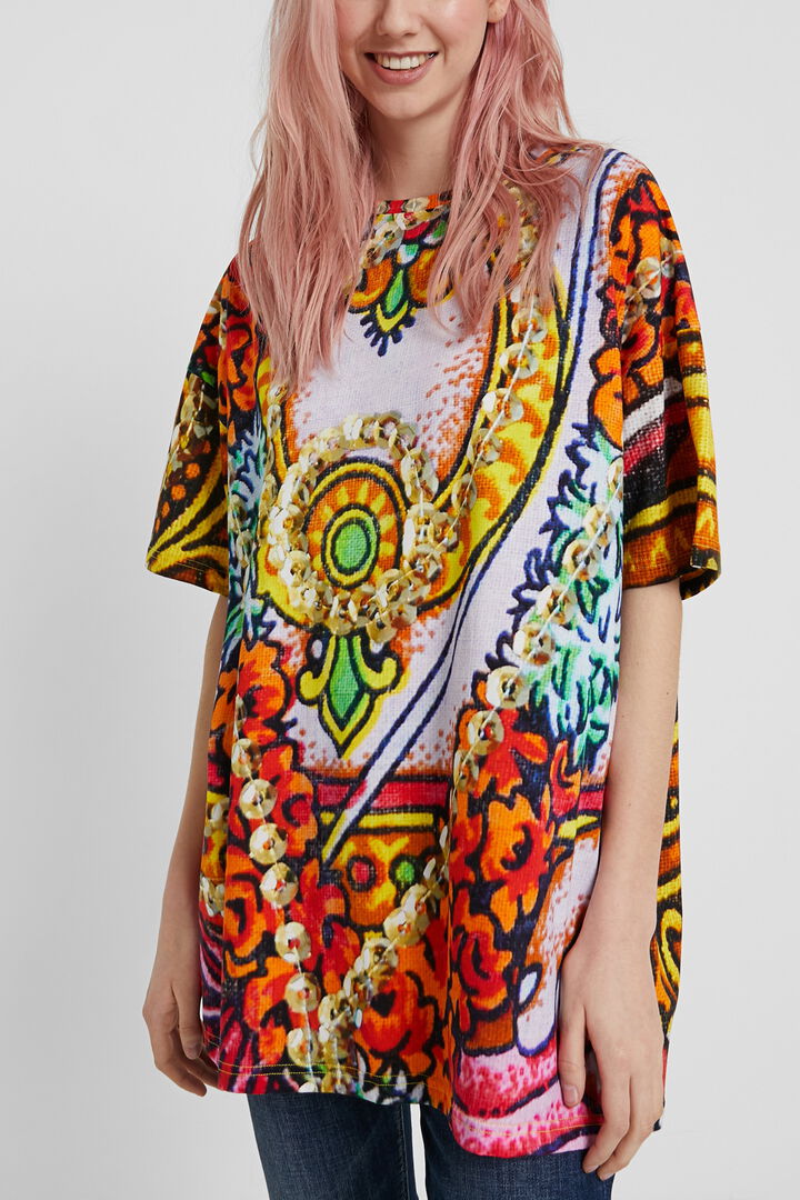 Unisex-T-Shirt mit Hindu-Motiven | Desigual