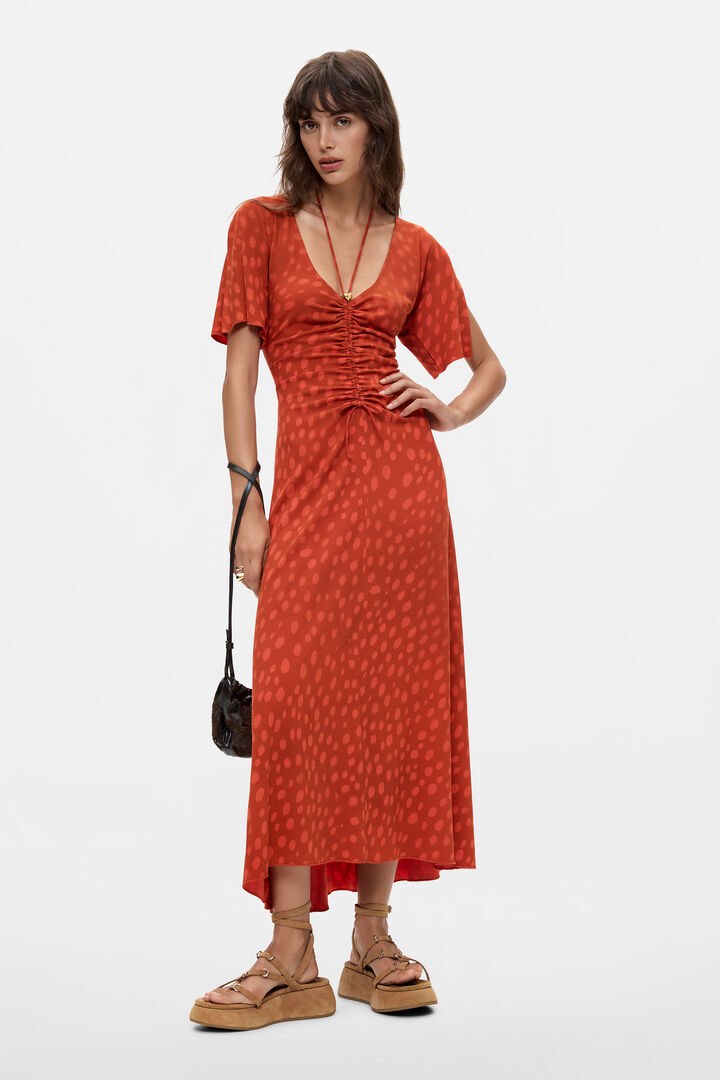 Midikleid mit V-Ausschnitt