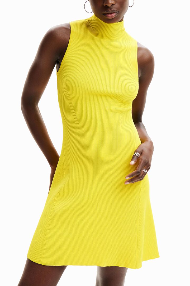 Vestido corto skater canalé | Desigual