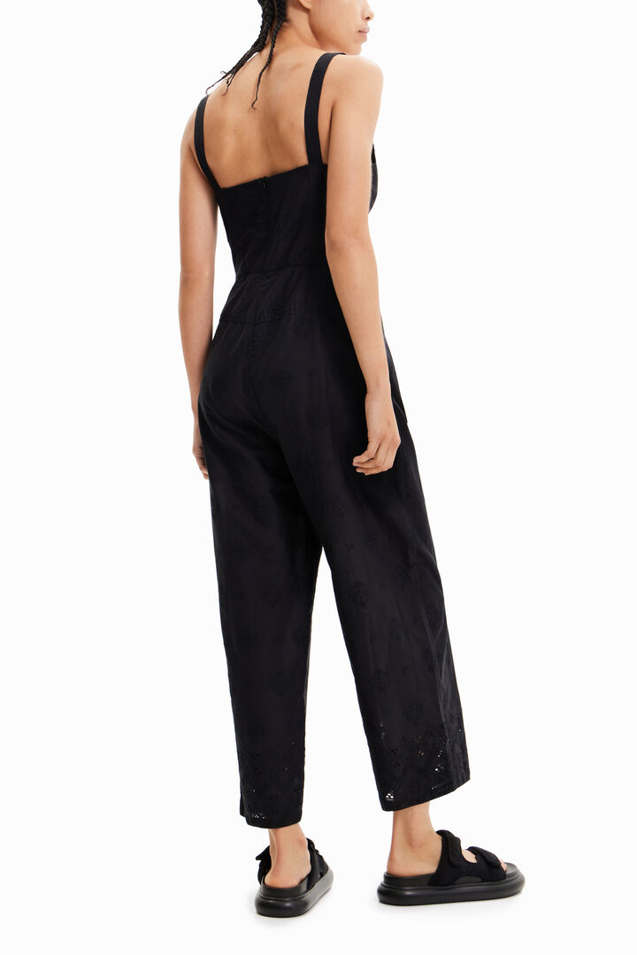 Long embroidered strappy jumpsuit | Desigual